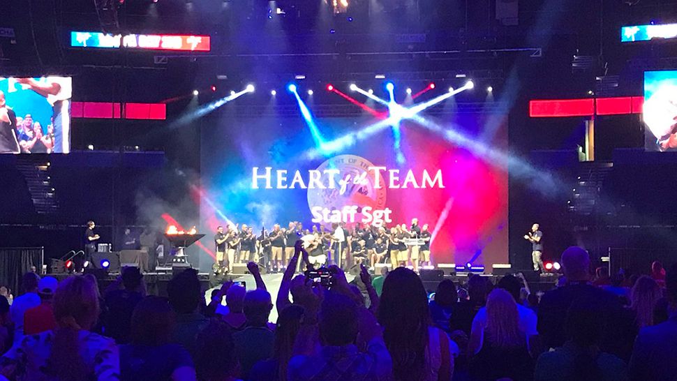 Heart of the Team awards were given out during the closing ceremony of the Warrior Games in Tampa. (Kim Leoffler/Spectrum Bay News 9)