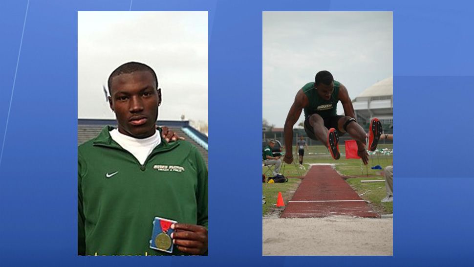 Mikese Morse was a former college long jumper at USF. He's currently in jail facing a first degree murder charge in connection with the death of Pedro Aguerreberry on June 24. (Photos courtesy Vance Brown)