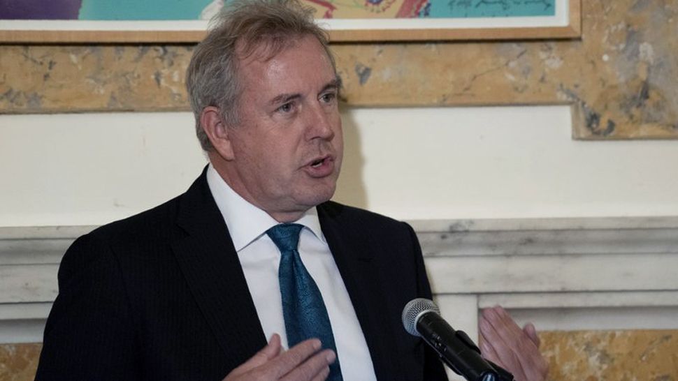 British Ambassador Kim Darroch hosts a National Economists Club event at the British Embassy in Washington. Leaked diplomatic cables published Sunday, July 7, 2019, in a British newspaper reveal that Britain's ambassador to the United States described President Donald Trump's administration as "clumsy and inept" while grappling with international problems. (AP file photo)