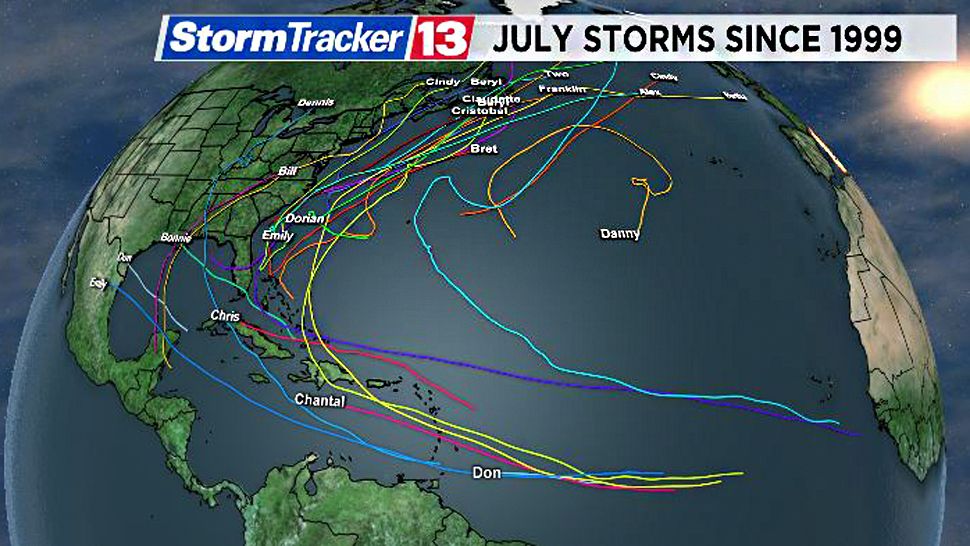 July has a history of tropical storms and developments. (Spectrum News 13)
