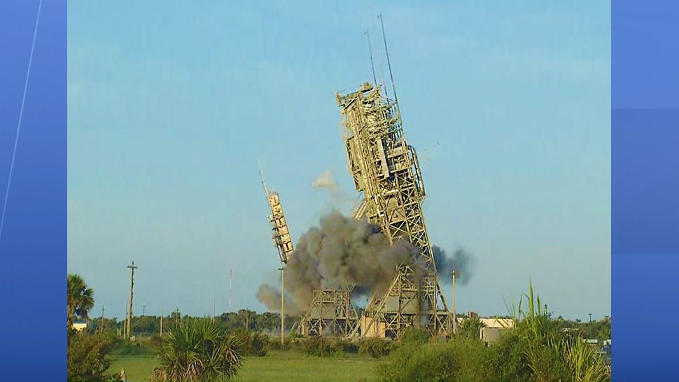 Launch Complex 17 is no more as it was imploded on Thursday, July 12, 2018. Spectrum News)