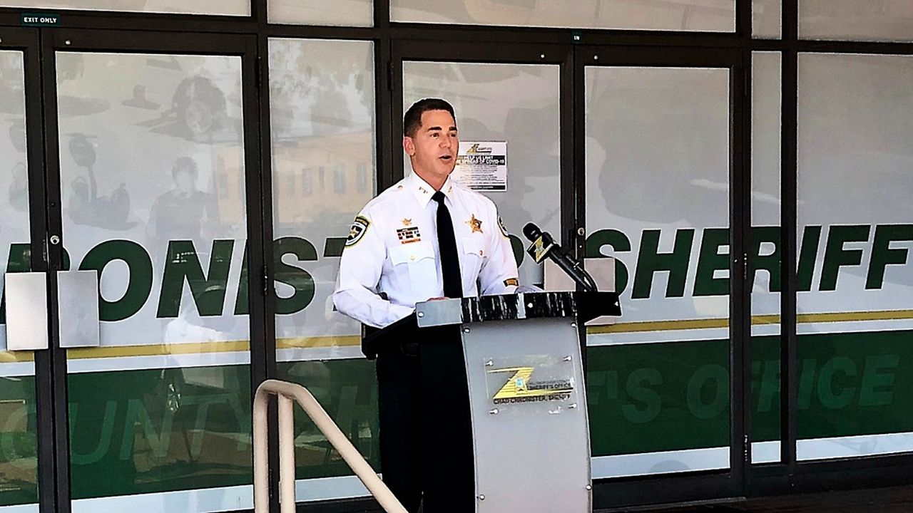 Hillsborough County Sheriff Chad Chronister at a Friday press conference. (Josh Rojas/Spectrum Bay News 9)