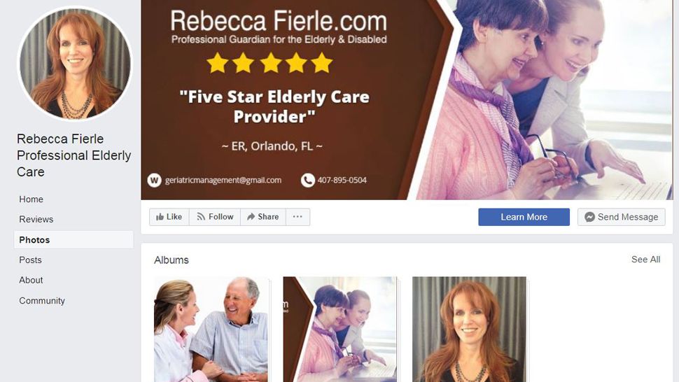 Former professional guardian Rebecca Fierle is the subject of several state investigations. A private investigator whose mother was in Fierle's care says she tried to alert the state to possible fraudulent activity to no avail. (Screen capture from Facebook)