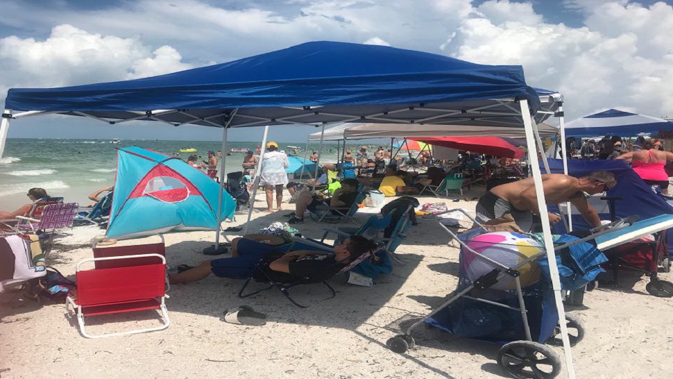 Seating at Sarasota Powerboat competition was limited at Lido Beach due to Hurricane Irma and Subtropical storm Alberto damage (Angie Angers, Staff). 