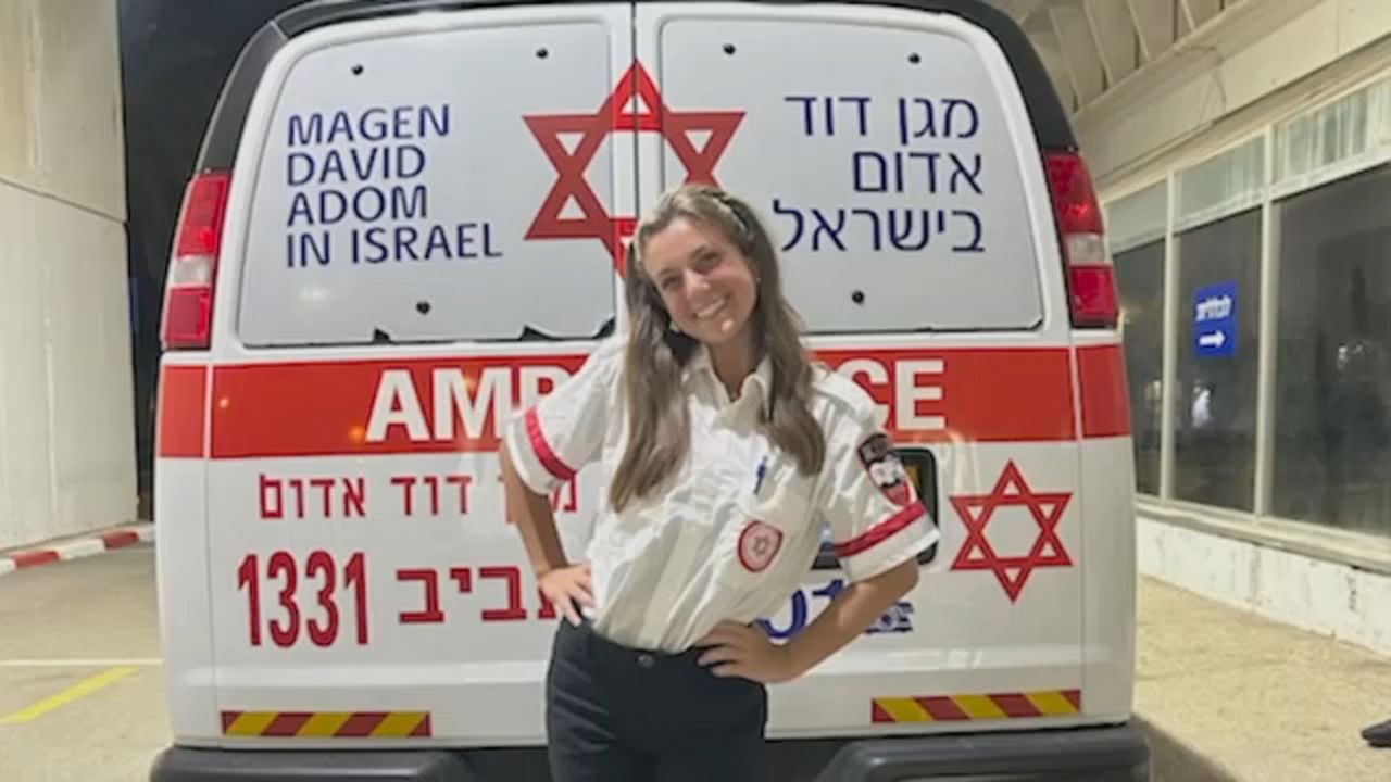University of Tampa graduate Abby Gurevitch volunteered with a Tel Aviv ambulance crew before being forced to flee the region. (Photo provided to Spectrum News)