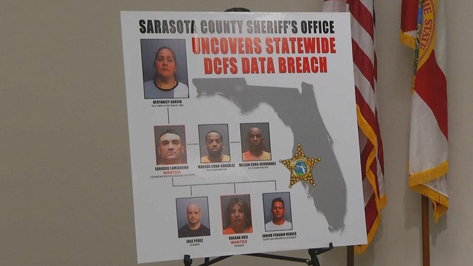The Sarasota County Sheriff's Office has charged seven south Florida residents, including an employee of the Florida Department of Children and Family Services, in connection with a data breach that compromised the identity of more than an estimated 2,000 Florida residents.  (Courtesy of the Sarasota County Sheriff's Office)