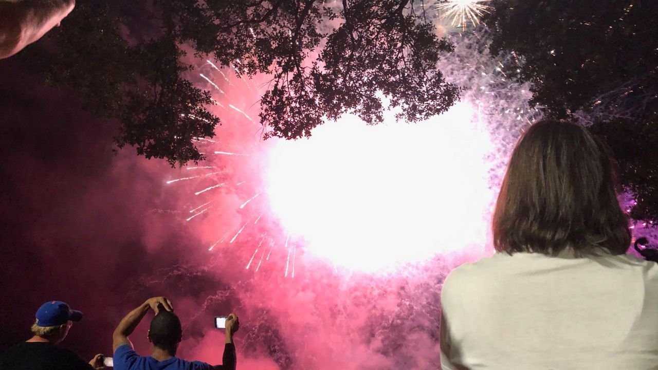 Hundreds came to Ferran Park to watch the fireworks show in Eustis. (Eric Mock/Spectrum News 13)