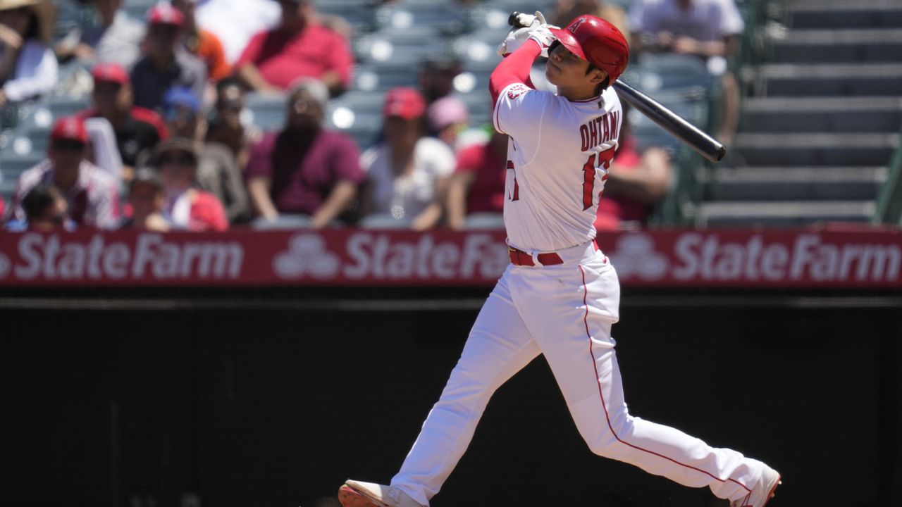 Ohtani homers twice, including career longest at 459 feet, Angels