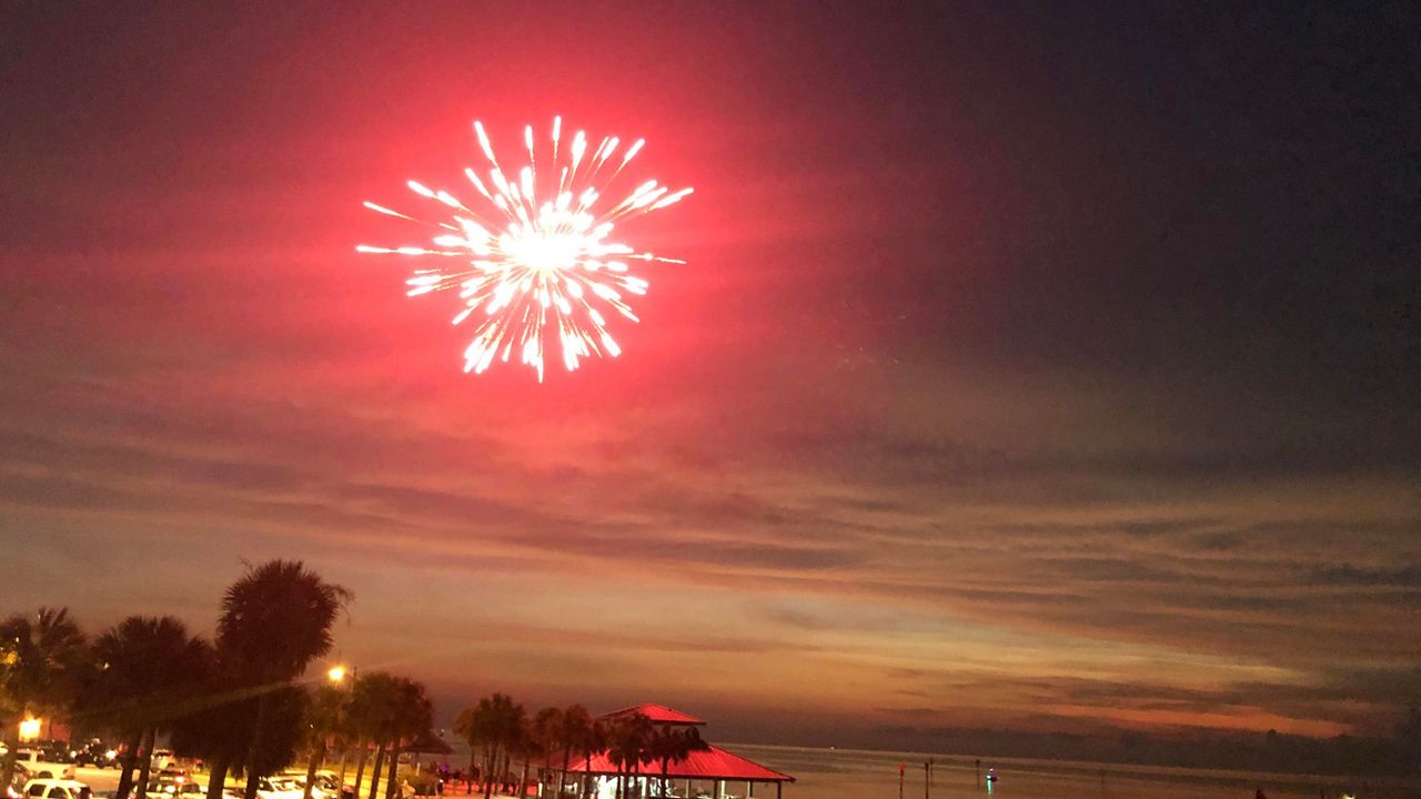 Fireworks on Hudson Beach on the Fourth of July. (Courtesy of Jennifer Kubiac)
