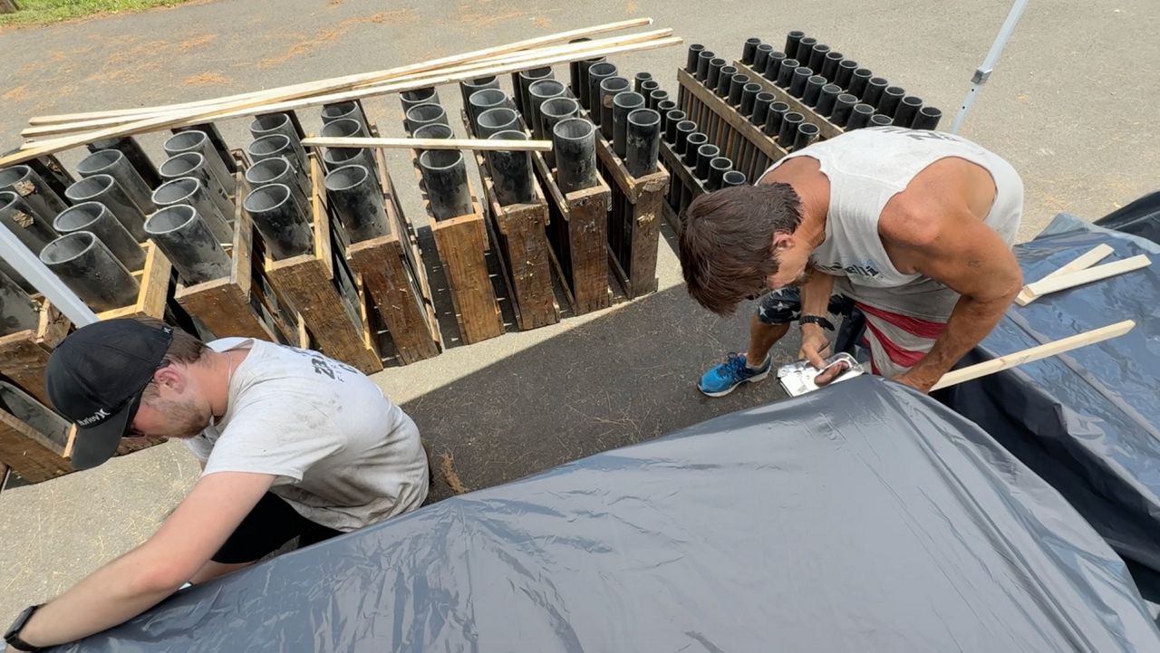 The crew setting up the July 4th show in Melbourne. (Spectrum News 13/Greg Pallone)