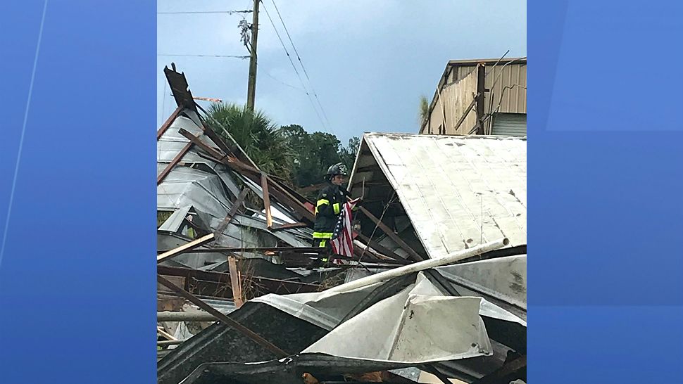 Tavares Fire Department reports that a “warehouse-type” building collapsed due to a severe weather on the Fourth of July. (Tavares Fire Department)