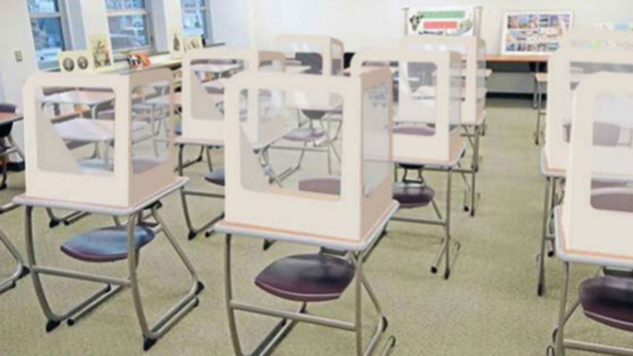 Hygiene separation partitions proposed for Orange County Schools. (Courtesy: OCPS)