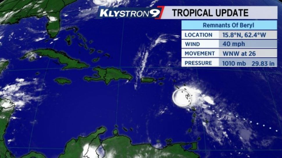 Graphic of remnants of Beryl 