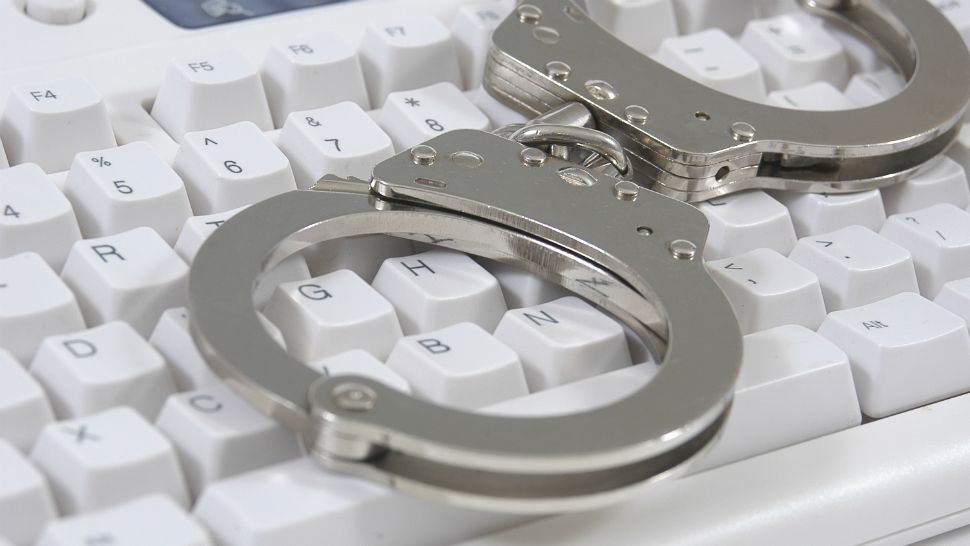 Handcuffs on keyboard