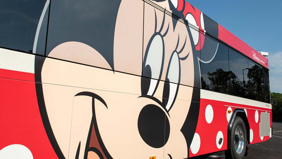 Disney World is rolling out upgraded buses featuring iconic Disney characters such as Minnie Mouse. (Courtesy of Disney Parks)