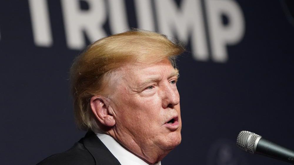 Former President Donald Trump speaks during an event with Joe Lombardo, Clark County sheriff and Republican candidate for Nevada governor, and republican Nevada Senate candidate Adam Laxalt, on July 8, 2022, in Las Vegas. (AP Photo/John Locher)