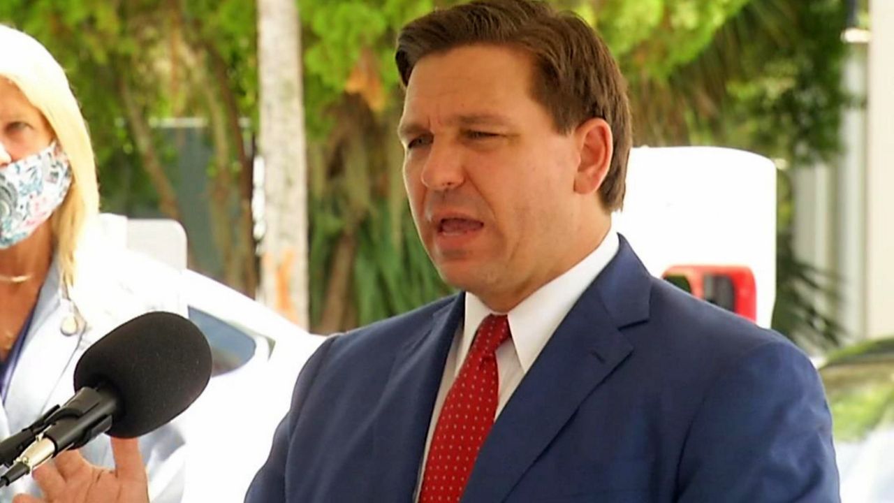 "To potentially take a loan from the Department of Labor to our unemployment system and pay out additional benefits as a result of that, but we're looking to see what that would entail," Gov. Ron DeSantis said. (File photo)