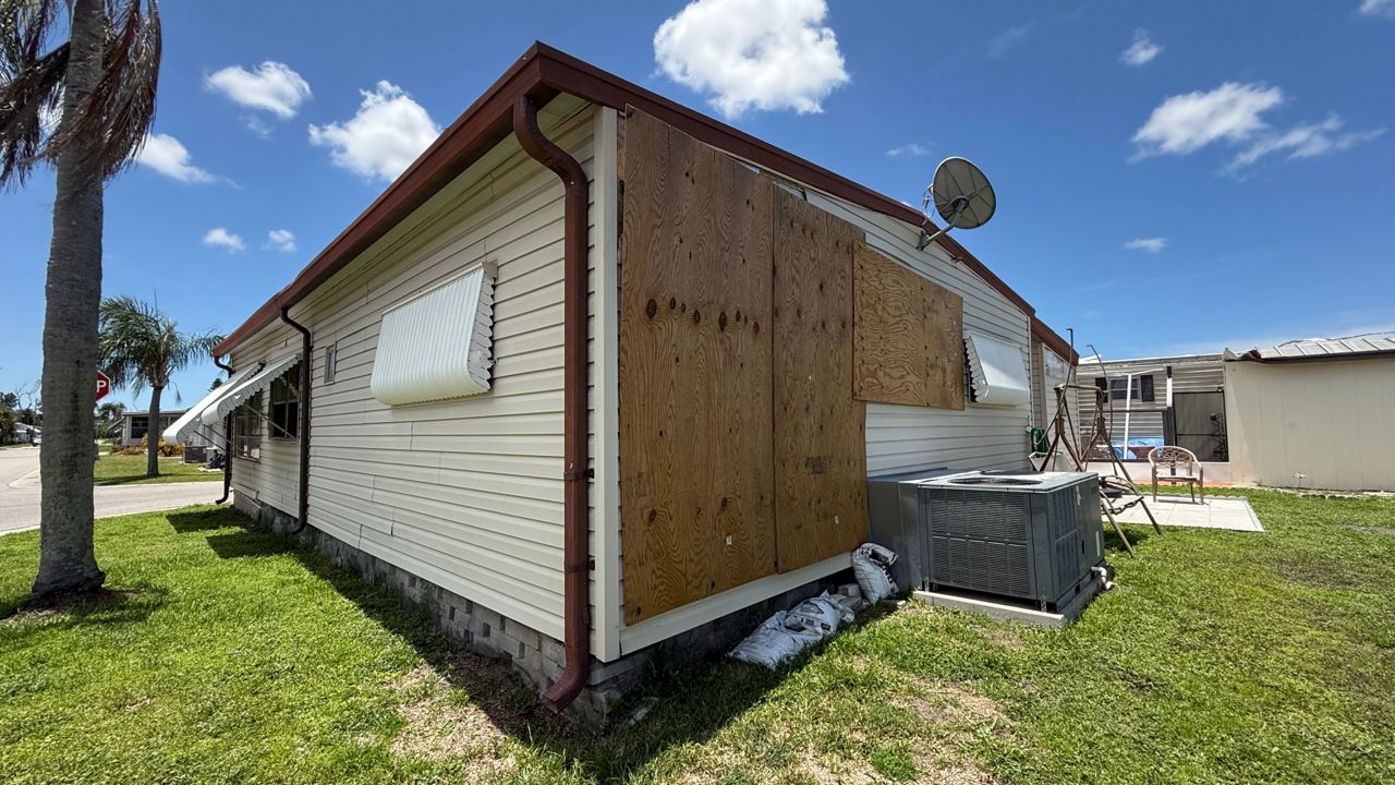 The home of Laura Percy-Gehring and Danny Gulino, two weeks after the Largo tornado. (Spectrum News/Tyler O'Neill)