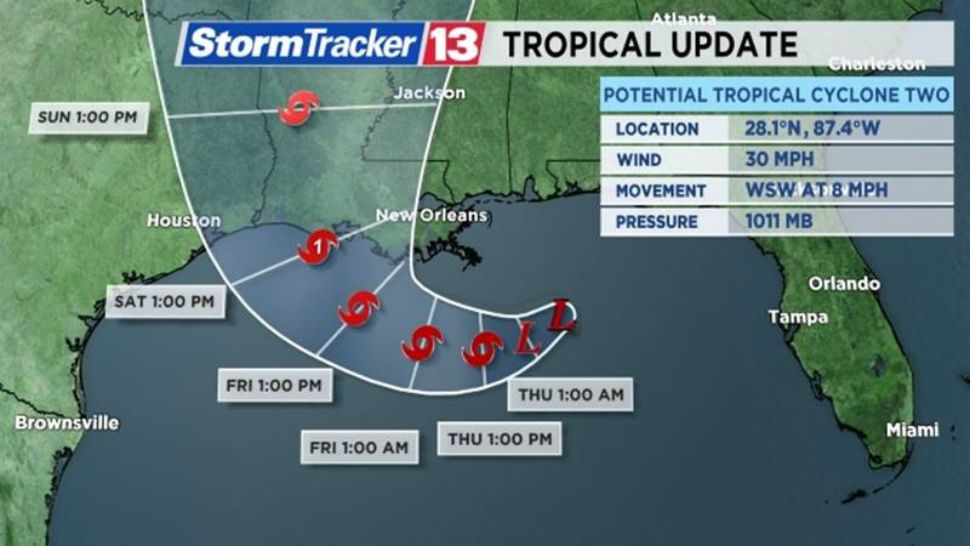 Potential Tropical Cyclone Two 5 p.m. Wednesday update