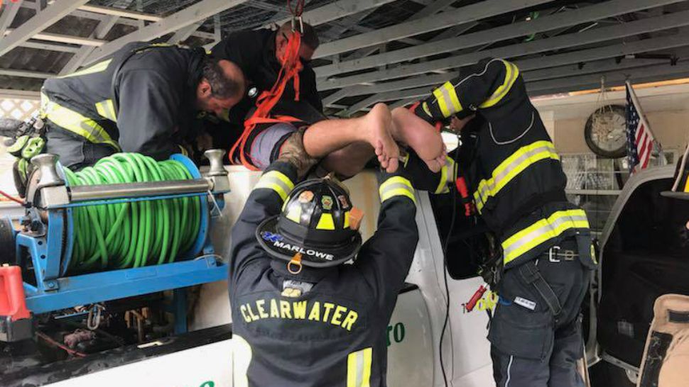 Man Freed After Getting Stuck Inside Fiberglass Tank in Clearwater