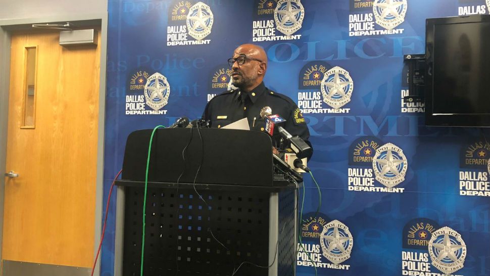 Major Weddington briefs the media regarding Critical Missing Cedrick Jackson.(Photo Courtesy: Dallas Police Department via Twitter)