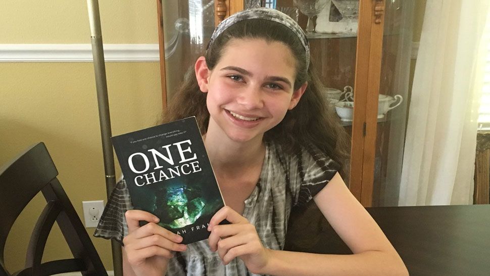 Sarah Frank, 15, is receiving an award for her first book, "One Chance." (Dalia Dangerfield, Staff)