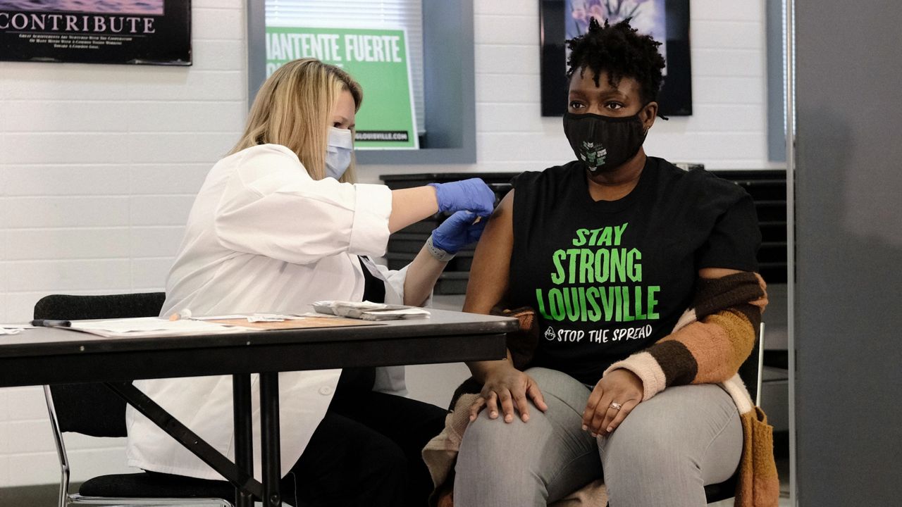 A Lousivillian is vaccinated at a mobile vaccine clinic. (Louisville Metro Dept. of Public Health and Wellness)