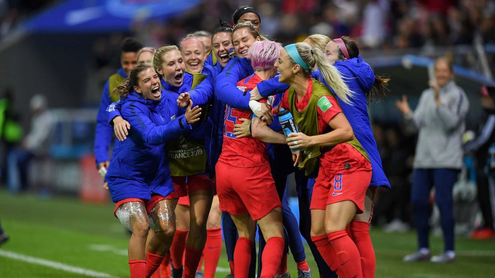 The women's national soccer team celebrates its World Cup win. (U.S. Women's National Team)