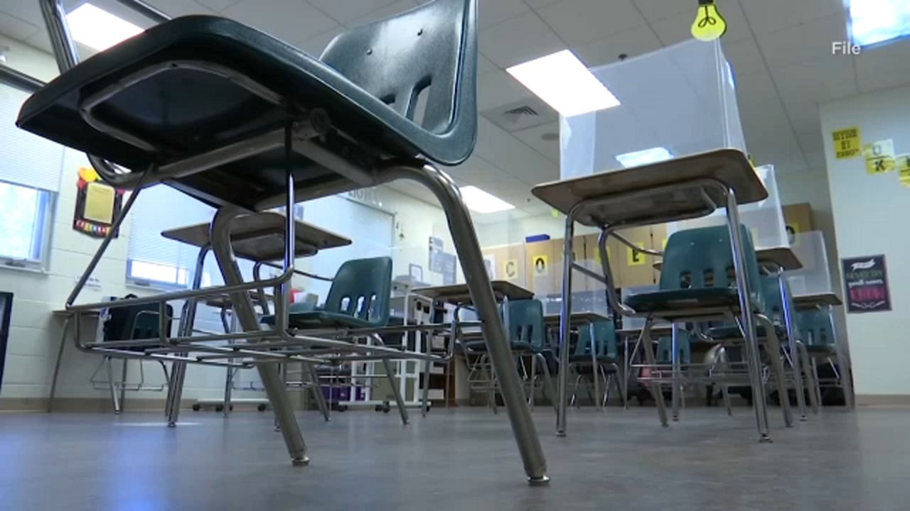 An empty classroom appears in this file image. (Spectrum News 1/FILE)