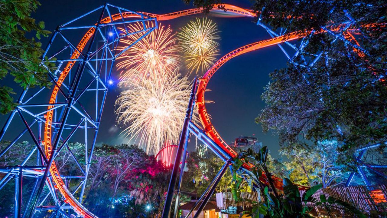 Busch Gardens Tampa Bay is bringing back its Summer Nights event, featuring a new laser and fireworks show and seasonal dishes. (Ashley Carter/Spectrum News)