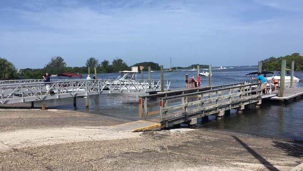 Boaters using the existing boat ramps at Anclote River Park. (Tim Wronka/Spectrum Bay News 9)