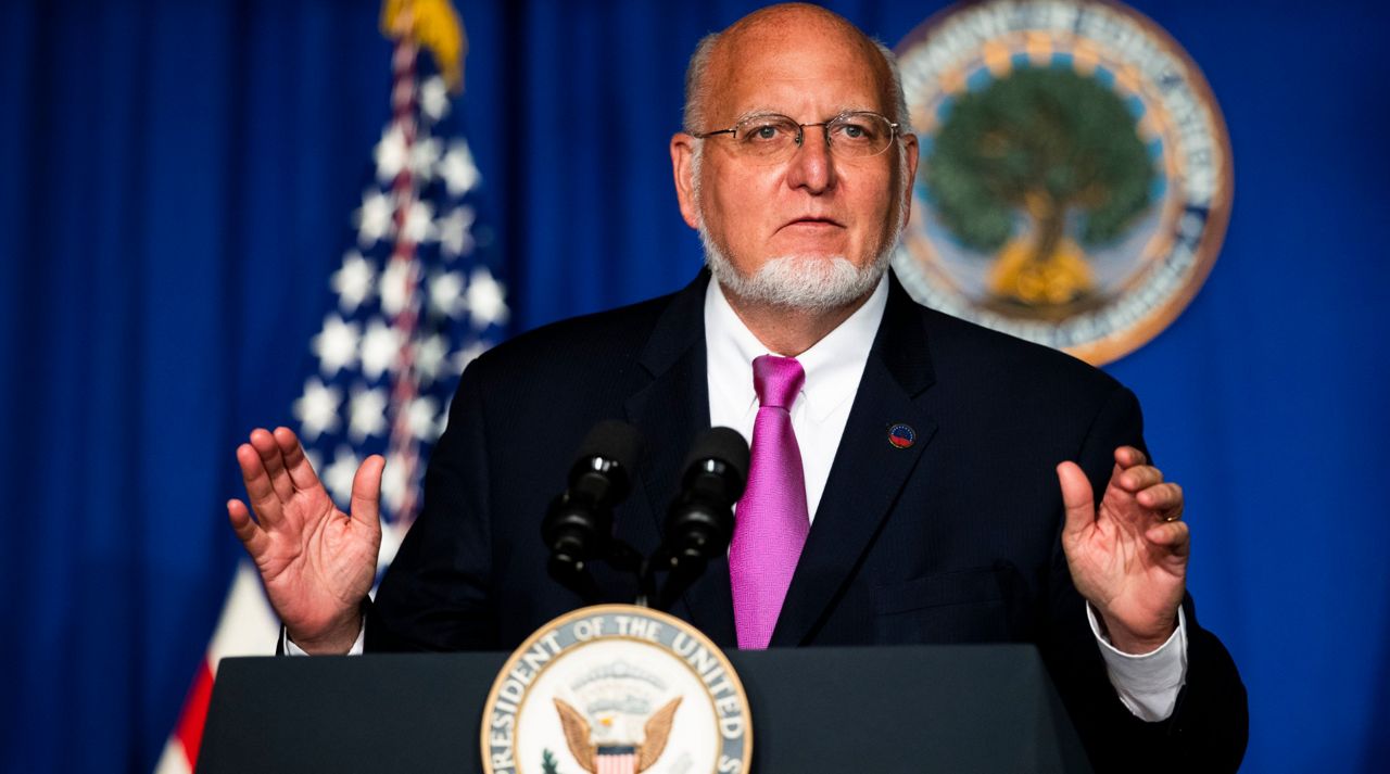 Director of the Centers for Disease Control and Prevention Robert Redfield, speaks during a White House Coronavirus Task Force briefing at the Department of Education July 8, 2020, in Washington. (AP Photo/Manuel Balce Ceneta)