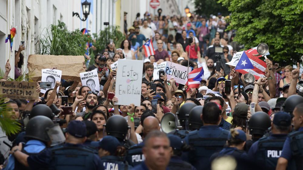 Puerto Ricans vowed to keep protesting until Puerto Rico's Gov. Ricardo Rosselló steps down. (File photo of protesters.)