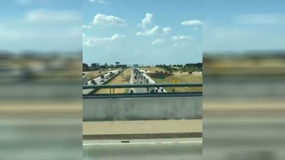 Motorcyclists crash on Highway 114 on July 14, 2018. (Courtesy: @ak47009jesus)