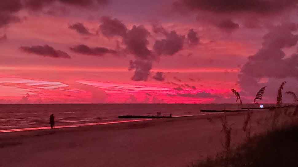 Sunset in Madeira Beach as storm clouds roll in