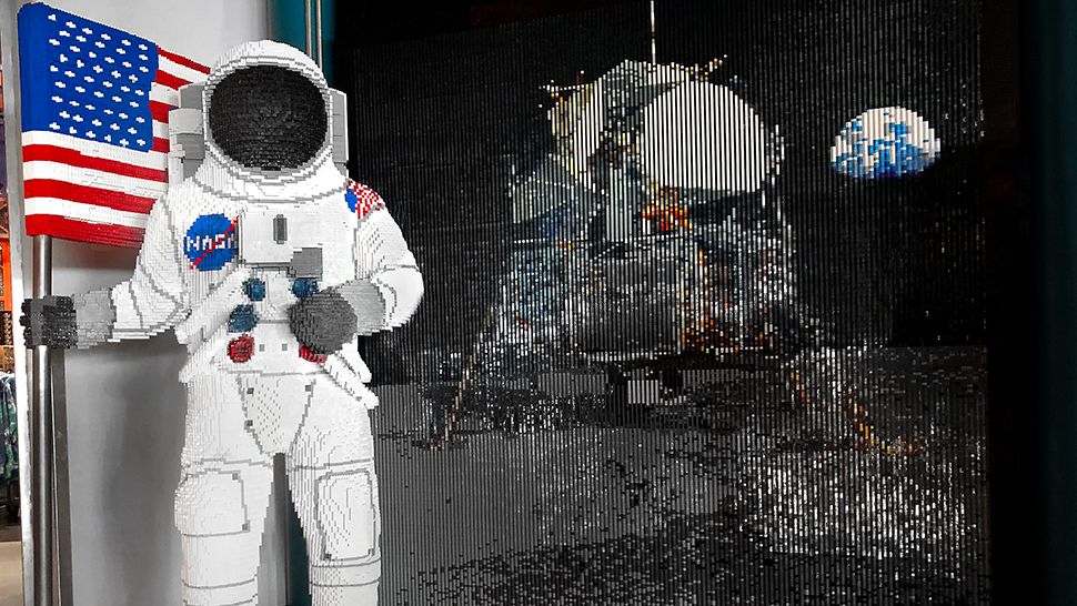Legoland Florida has built a life-size replica of an astronaut in celebration of the 50th anniversary of the Apollo 11 moon landing. (Courtesy of Legoland Florida)