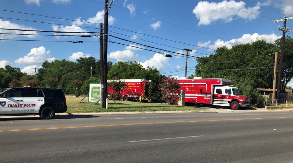 San Antonio Fire Department and transit police on the scene of a hazmat spill July 19, 2019 (Spectrum News)