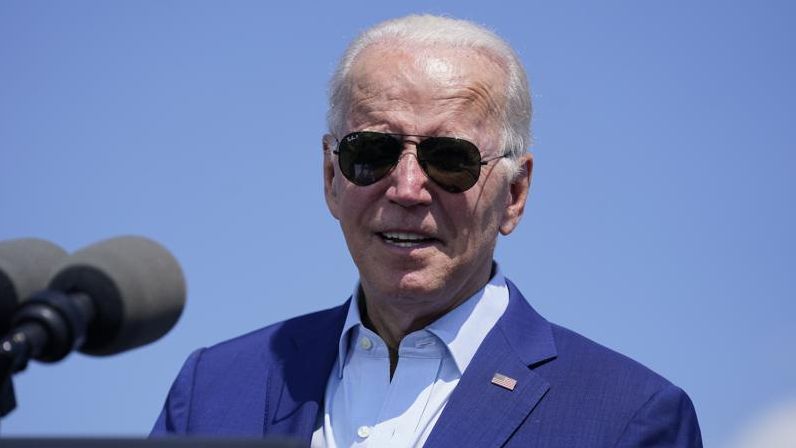Pres. Joe Biden announced his executive actions Wednesday at a former coal-fired power plant in Brayton Point, Mass. (Associated Press/Evan Vucci)