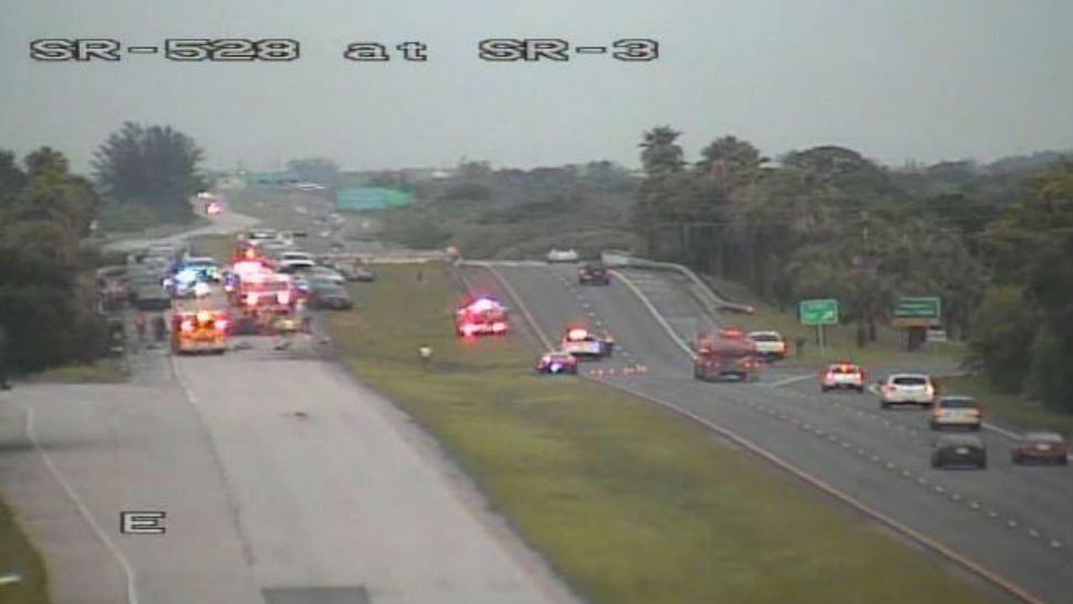 A fatal crash shut down a portion of State Road 528 in Brevard County on Saturday. (FDOT)