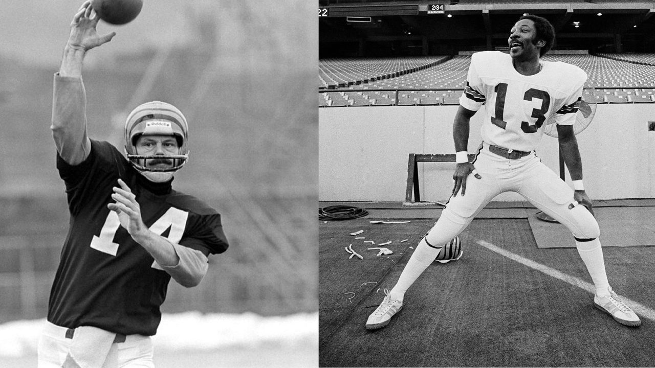 Cincinnati Bengals quarterback Ken Anderson releases a pass during a practice session at the Bengals' Spinney Field training facility in Cincinnati on Dec. 29, 1981, where the team is preparing for a playoff game Sunday against the Buffalo Bills. (AP Photo/Ed Reinke) Cincinnati Bengals cornerback Ken Riley loosens his legs at Pontiac, Mich., Jan. 21, 1982 as the team begins their daily workout in preparation for Super Bowl XVI. Riley will be on the prowl for passes by San Francisco's Joe Montana at the Pontiac Silverdome. (AP Photo)