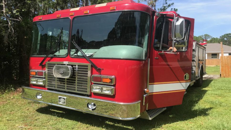 With the help of the Brevard County firefighters, this firetruck was donated to the small town of Bimini, Bahamas. (Greg Pallone, staff)