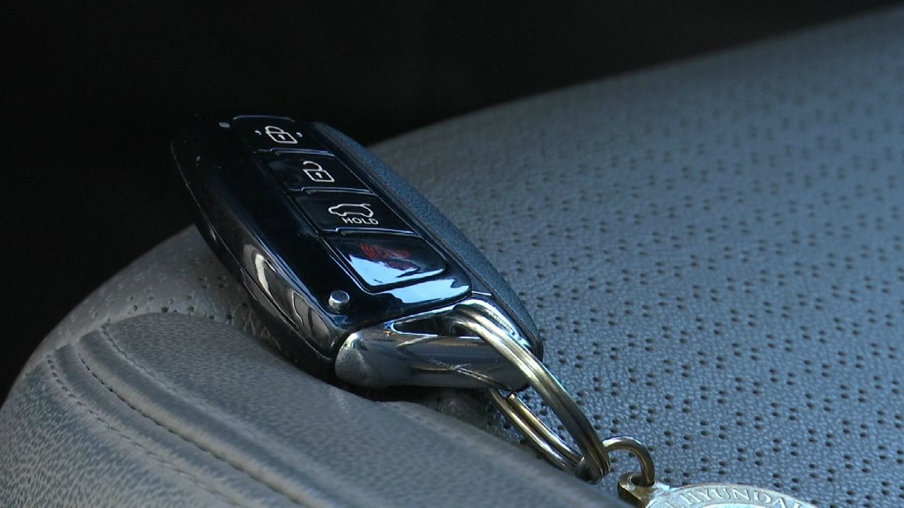 A mother warns parents and pet owners to be careful with the keyless entry feature to some vehicles after her child got locked inside her car. (Krystel Knowles, staff)