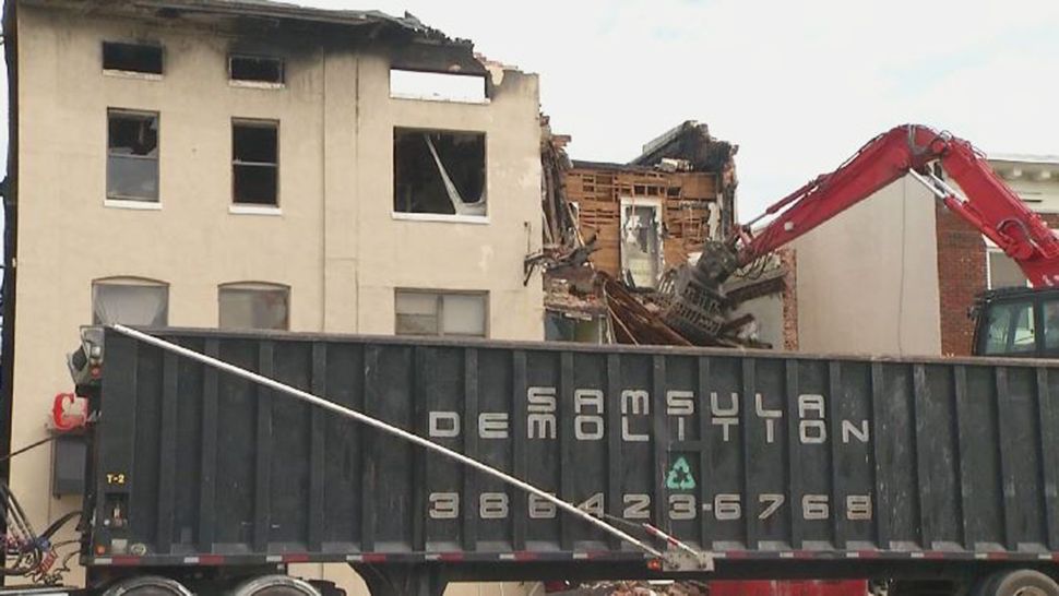 The Bayview Hotel in Daytona Beach was demolished Saturday after a fire ripped through the building on Friday. (Spectrum News 13)