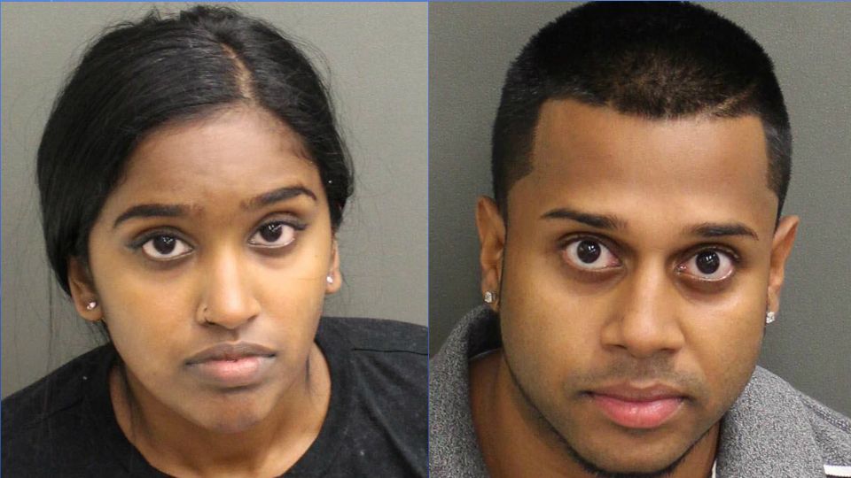 Amelia Bissoon, left, and Joshua Ramsawmy, right, have been arrested. (Orlando Police Department)