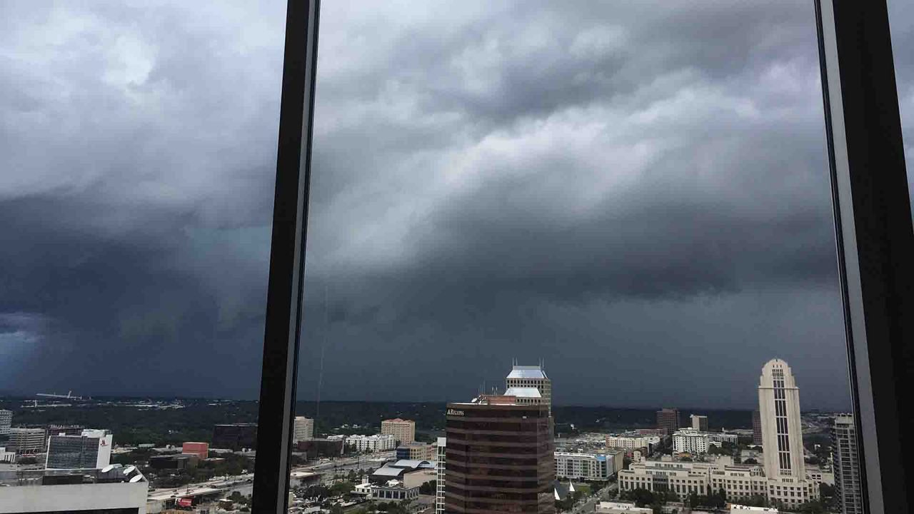 Submitted via the Spectrum News 13 app: Storms moving into the downtown Orlando area on Sunday, July 28, 2019. (Courtesy of viewer Dr. Carl Neidhart)