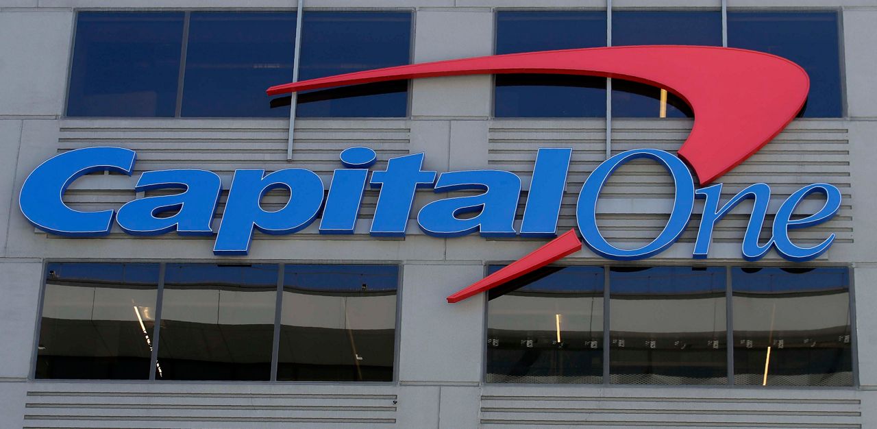 A Capital One sign is shown at a location in San Francisco, Tuesday, July 16, 2019. (AP Photo/Jeff Chiu)