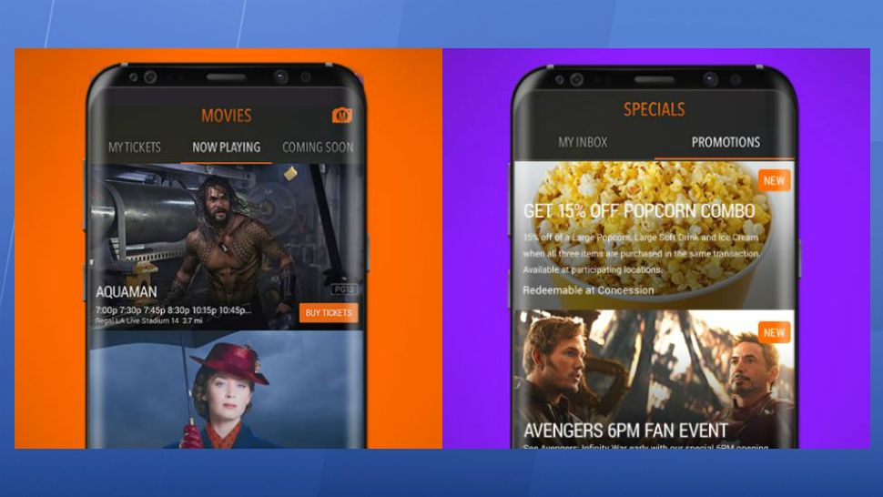 Moviegoers must use the Regal Cinemas app to sign up for Regal Unlimited, the company's new movie ticket subscription service. (Screen captures from Google Play Store)