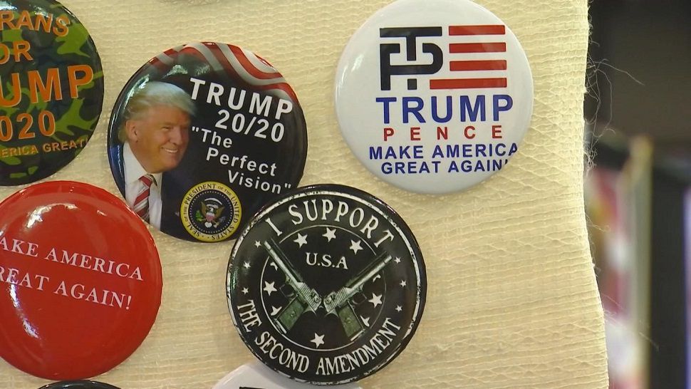 Trump 2020 merchandise filled the Robarts Arena.