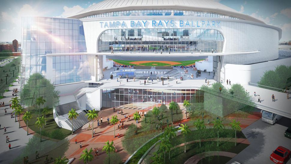 Rendering of proposed Rays ballpark in Ybor City