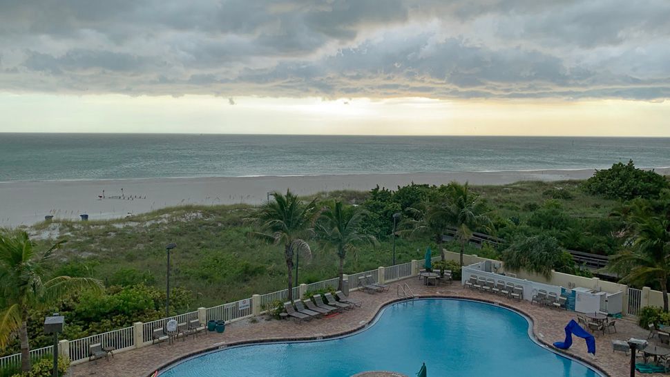 Dark storm clouds were seen rolling over Sunset Vistas in Treasure Island recently. (Anthony Leone/Spectrum Bay News 9)